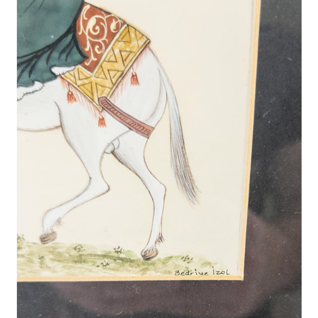 20th Century Watercolor Gouache Islamic Miniature Painting of Nasreddin Hodja For Sale In New York - Image 6 of 7