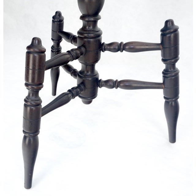 Solid Mahogany Turned Wood Tripod Base Coat Rack c1940s MINT For Sale - Image 9 of 12