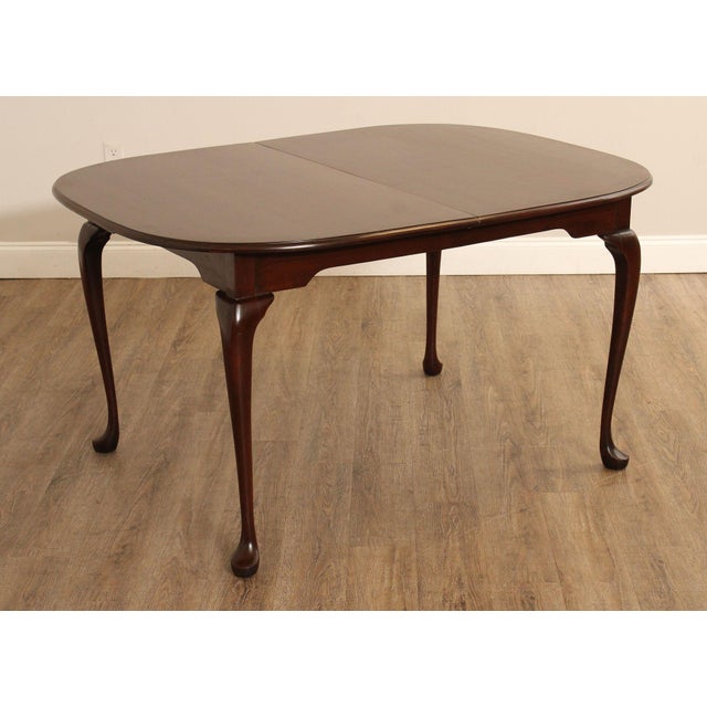 Queen Anne Style Oval Cherry Extension Dining Table With Two Leaves For Sale - Image 11 of 17