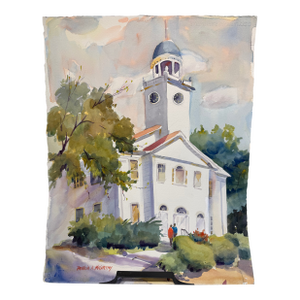 "New North Church" Watercolor by Patricia McCarthy