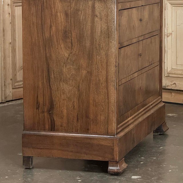 Louis Philippe Period Burl Walnut Marble Top Commode For Sale - Image 13 of 18