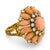 Contemporary Vintage Angel Skin Coral Diamond 18k Gold Cocktail Ring, Size 7.25 For Sale - Image 3 of 4