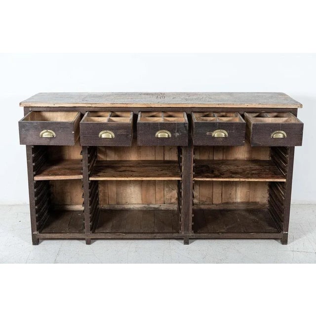 19th Century French Printer's Cabinet or Counter For Sale - Image 6 of 17