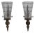 Pair Glass Globe Toleware Candle Wall Sconces For Sale