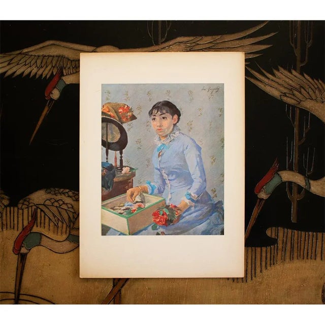 1950s 1951 After Eva Gonzales "The Modist", First Edition Impressionist Parisian Lithograph For Sale - Image 5 of 8