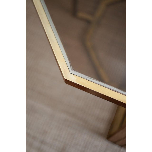 Vintage Glass and Brass Dining Set, 1970s, Set of 6 For Sale - Image 3 of 7