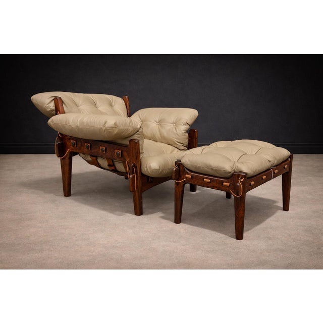 “Moleca” Lounge Chair with Ottoman in Rosewood & Leather, Sergio Rodrigues, 1963, Brazil - Lot 214-346 For Sale - Image 10 of 17