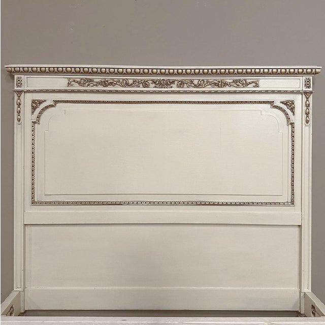 Antique Italian Neoclassical Painted Queen Bed For Sale - Image 15 of 18