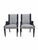 Vintage Wingback Style Wood Black Lacquer Frame Armchairs Newly Reupholstered - Pair For Sale - Image 11 of 12