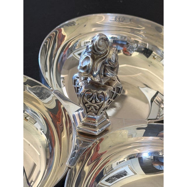 Christofle Christofle Silver Plated Triple Nut Bowl 9"x4.5" For Sale - Image 4 of 8