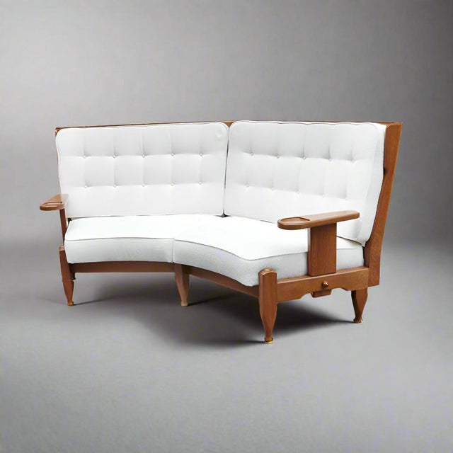 Modern 1960s Modernist Oak Sofa Designed by Guillerme et Chambron For Sale - Image 3 of 10