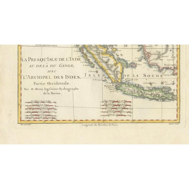 Antique Map of Southeast Asia by Bonne, 1787 For Sale - Image 9 of 11