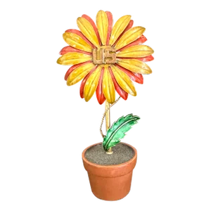 Vintage Potted Tole Daisy in “terracotta” Pot by Ted Arnold