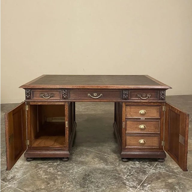 Antique French Louis XVI Neoclassical Double Faced Desk For Sale In Dallas - Image 6 of 13
