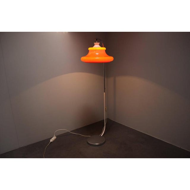 Vintage Hungarian Space Age Orange Plastic and Chrome Floor Lamp, 1970s For Sale - Image 9 of 14
