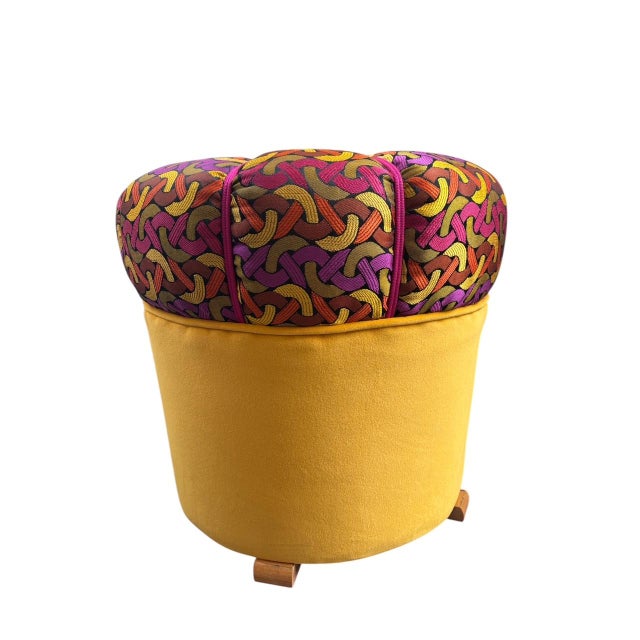 Wood Art Deco Ottoman, 1930s For Sale - Image 7 of 7