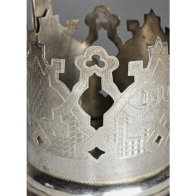 Late 19th Century Beautiful Antique Russian 84 Silver Cup Holder Pre - Faberge, Chiseled For Sale In Atlanta - Image 6 of 12