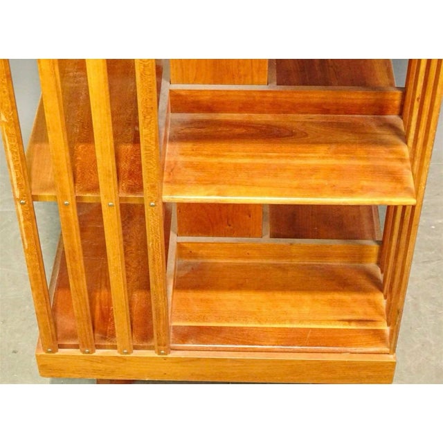 Antique Large Revolving Wood Bookcase Bookshelf For Sale - Image 4 of 7