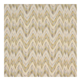 Sample - Schumacher Valkyrie Flame Stitch Fabric In Lemon Sage For Sale