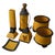 Art Deco Desk Set in Yellow and Black Crackled Ceramic, 1930s, Set of 7 For Sale - Image 9 of 9