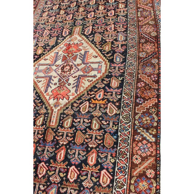Early 20th Century Antique Persian Hand Knotted Kurdish Colorful Rug With Medallion and Geometric Motifs For Sale - Image 5 of 13