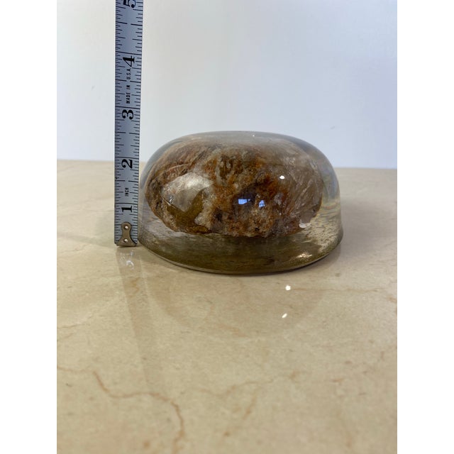 Vintage Resin Dome Paperweight With Natural Crystal Specimen Inclusion For Sale - Image 10 of 10