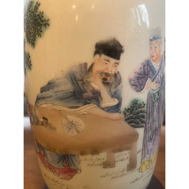 Vintage Famille Rose Chinese Porcelain Vase For Sale - Image 9 of 10