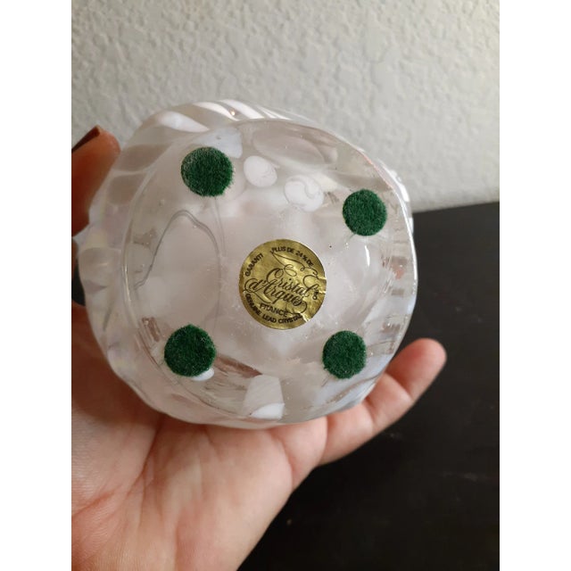 Art Deco Vintage Cristal D Arques France Iridiscent Snowball Single Candle Votive For Sale - Image 3 of 7