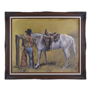 Vintage Howard Carr Hitching a Horse