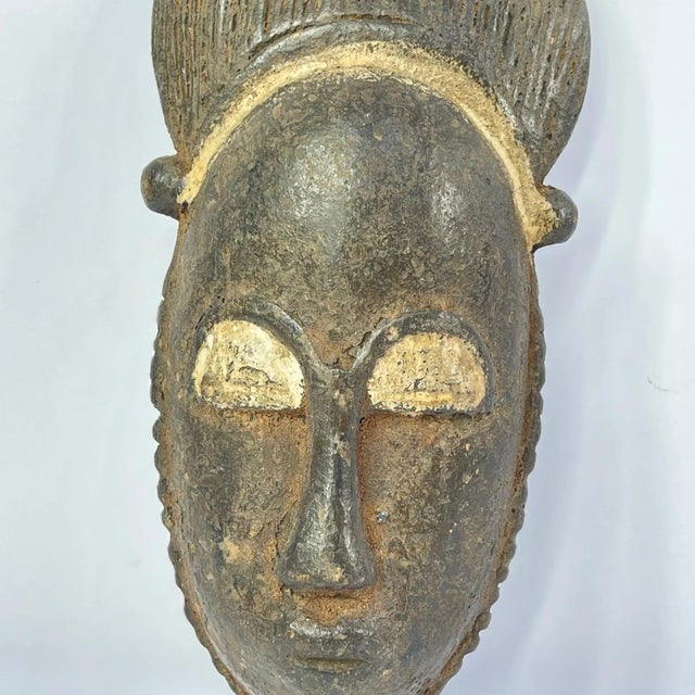 The Baule portrait mask discussed is intricately crafted for the Mblo dance, representing an honored person or ancestor in...