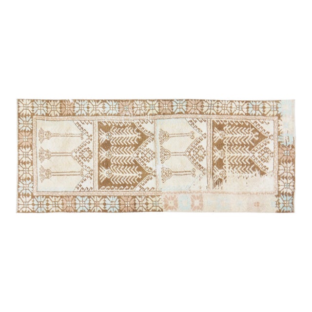 Vintage Turkish Anatolian Hand Knotted Wool Rug, 3'1X8'2 For Sale