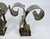 Raymond Subes Pair of Mid Century Modern Brass Scroll Andirons in the Style of Raymond Subes For Sale - Image 4 of 11