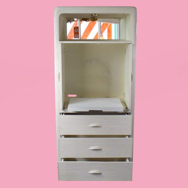 Boho Chic Gabriella Crespi Style Blonde Armoire For Sale - Image 3 of 5