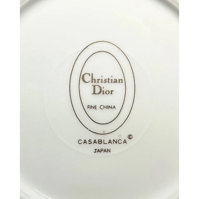 1990s Christian Dior "Casablanca" Porcelain Table Lighter & Round Ashtray Set For Sale - Image 9 of 16