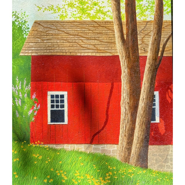 1980s 1980s Original Signed Sid Mountain 'Ohio Spring' Oil Painting, Framed For Sale - Image 5 of 9