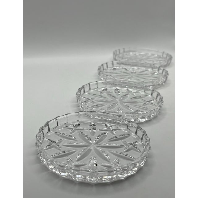 Transitional Mid 20th Century Crystal Coasters- Set of 4 For Sale - Image 3 of 8