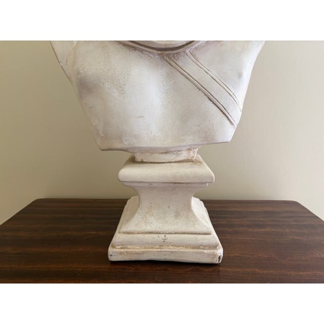 Sculpture Materials Late 20th Century Large Neoclassical Plaster Bust of Apollo Belvedere For Sale - Image 7 of 12