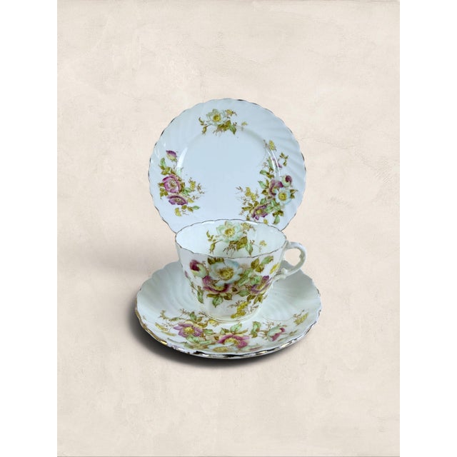 English Vintage English Teacup, Saucer and Side Plate, Aynsley For Sale - Image 3 of 12