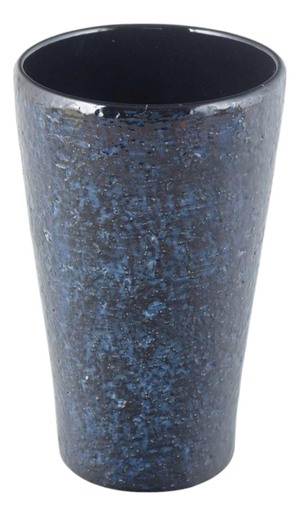 Vintage Cylindrical Stoneware Vase with Dark Blue Glaze by Ingrid Atterberg and Upsala-Ekeby, 1960s