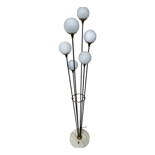 Alberello Glass Floor Lamp form Stilnovo, 1950s For Sale