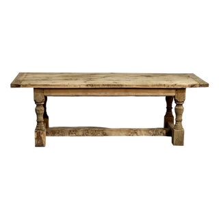 Bleached Oak Farmhouse Dining Table, 1925 For Sale