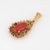 Modern 1970s Vintage Abstract Red Coral Pendant 14k Yellow Gold For Sale - Image 3 of 4