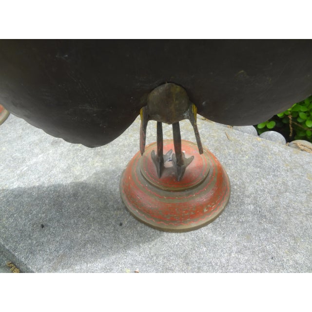 Pair of Antique Anglo-Indian Etched and Polychrome Brass Peacock Figures For Sale - Image 9 of 13