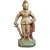 Antique Cast Iron Knight in Armor Doorstop Gold Red Paint 9" Figural Sentry For Sale