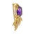 1980s Tiffany & Co 18k Yellow Gold Amethyst Diamond Ruby Bird of Paradise Brooch 1988 For Sale - Image 5 of 6