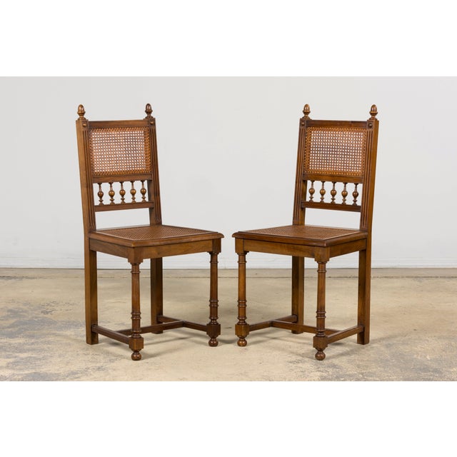 Antique French Henri II Style Walnut Caned Dining Chairs, Set of 8 For Sale - Image 14 of 18