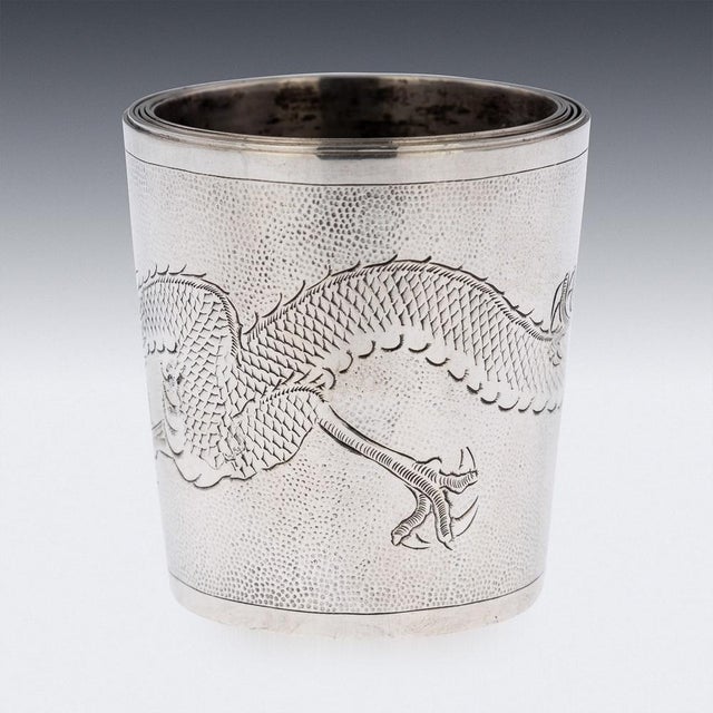 Chinese Silver Stackable Cased Cups, 1920s, Set of 6 For Sale - Image 4 of 9