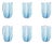 Zafferano Gessato Tumbler in Aquamarine - Set of 6 For Sale