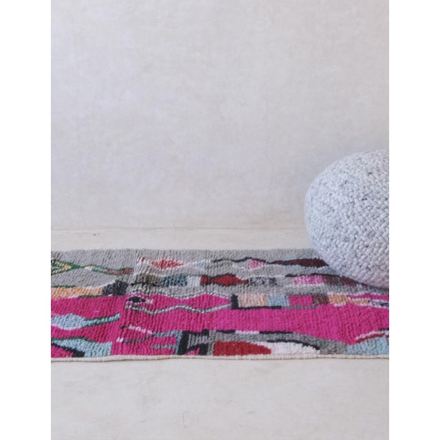 Abstract Moroccan Boujaad Runner Rug - 12.5 X 2.6 Ft For Sale - Image 3 of 8