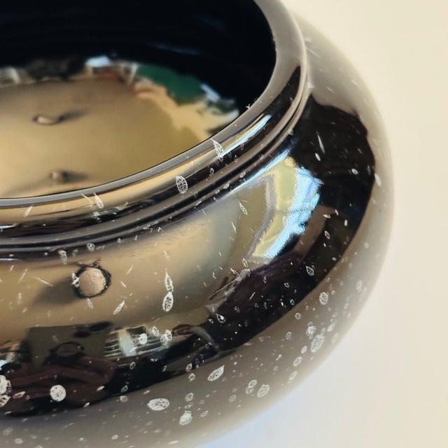 Mid-Century Modern Mid Century Speckled Black Planter Bowl or Vase For Sale - Image 3 of 8